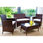 ... 4pc rattan garden furniture set - brown or black UUKXAPV