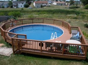 above ground pool with deck beautiful round above ground pool decks designs SQZGDRD