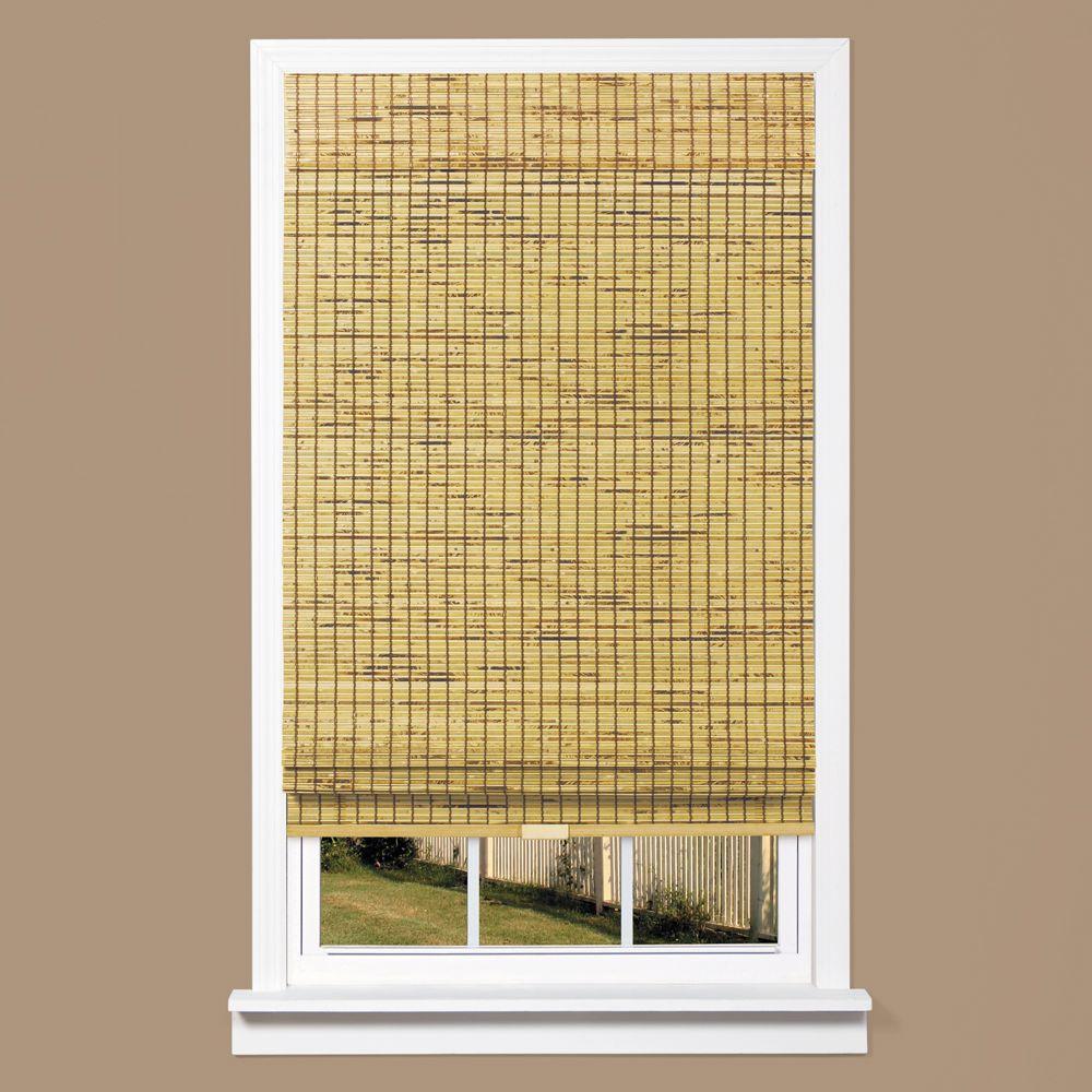 bamboo shades burnout natural woven bamboo cordless roman shade - 43 in. w x 64 in. KJPPUCW