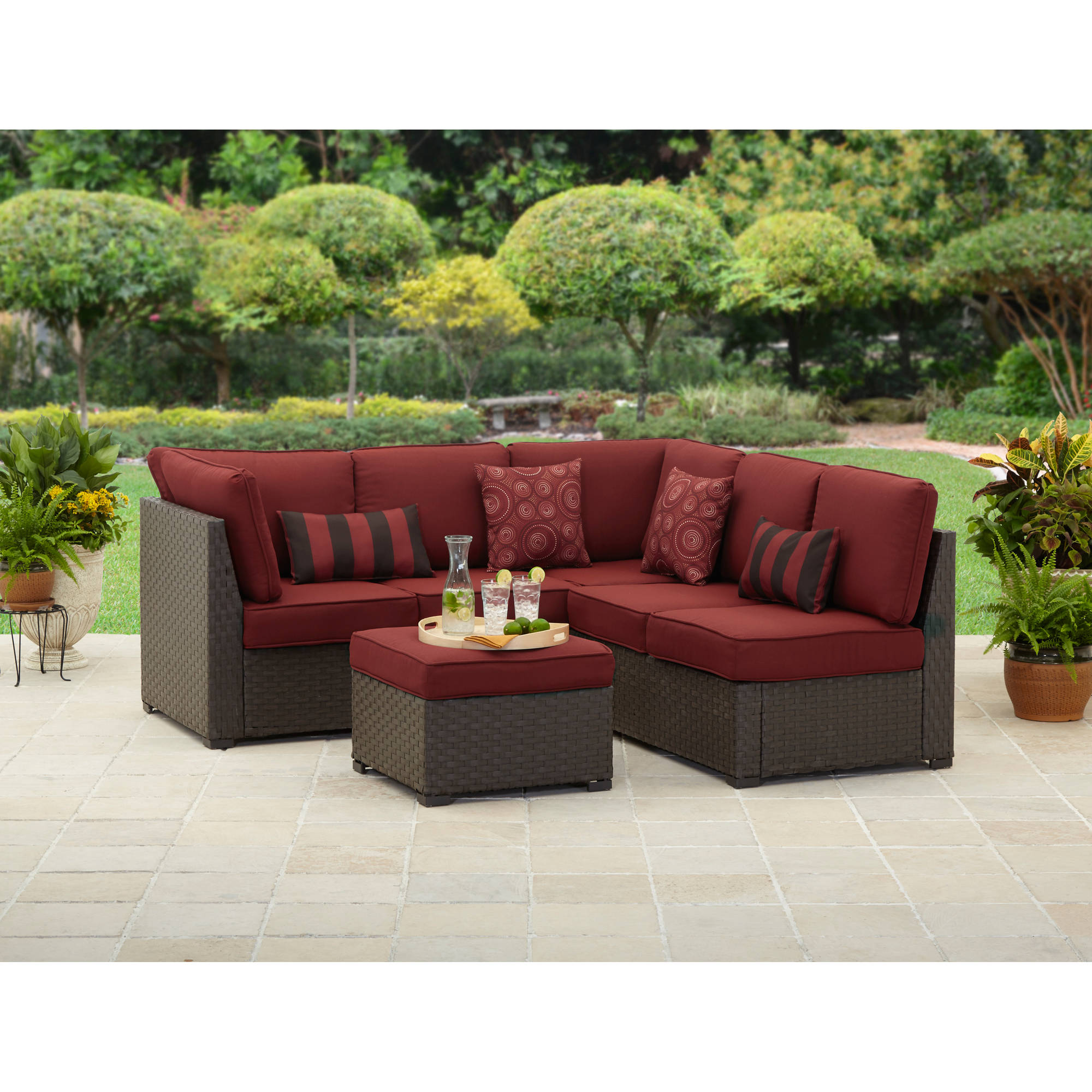 better homes and gardens rush valley 3-piece outdoor sectional sofa set,  seats 5 TUMFBIH
