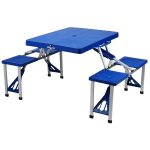 camping table picnic at ascot portable picnic table set, blue IYSALYG