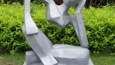 contemporary garden art: large garden sculptures reflection modern  contemporary statue JIAZOMW