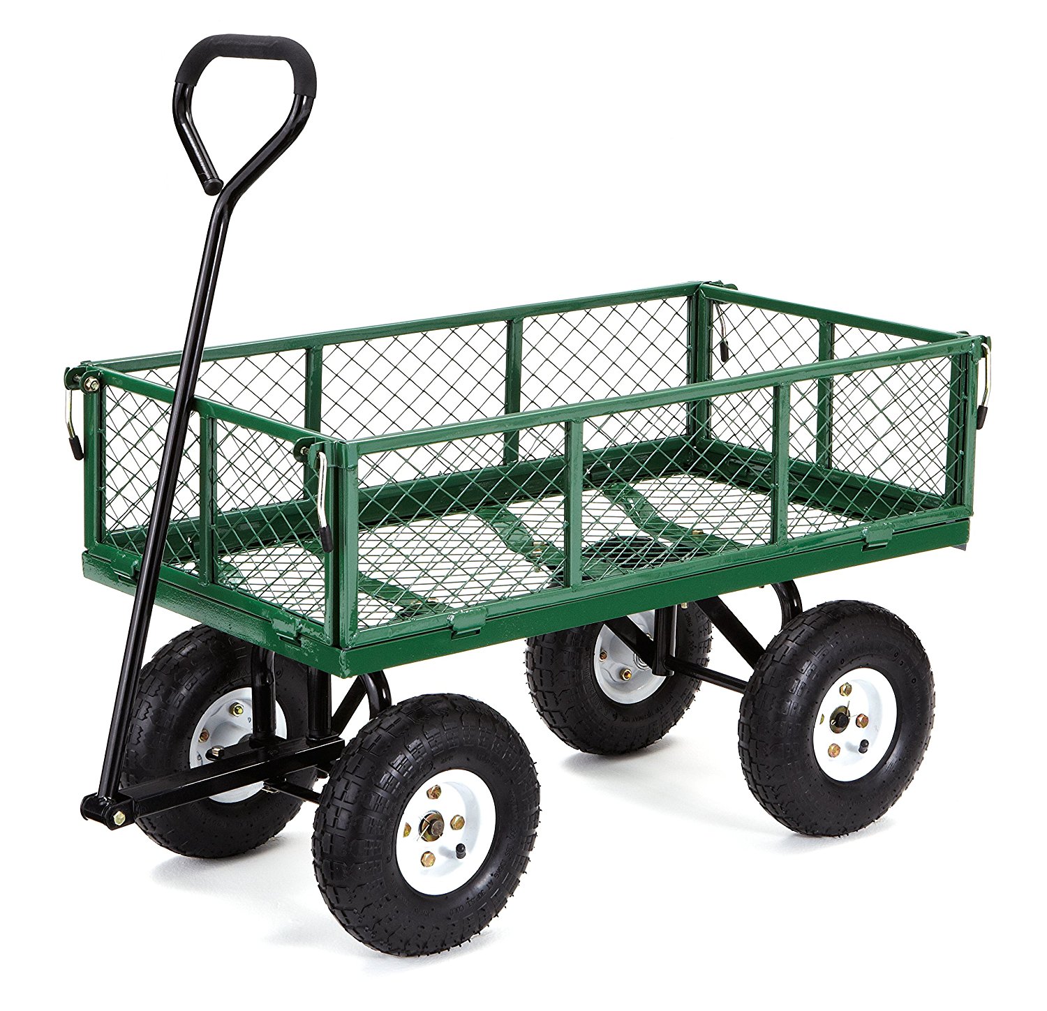 gorilla carts steel garden cart with removable sides with a capacity of 400  lb, green OEFIGFZ