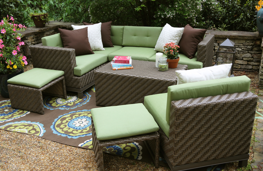 hampton 8 piece outdoor sectional | ae outdoor | not your grandmau0027s patio  furniture | green UVKJSPP