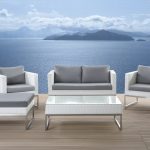 modern outdoor furniture patio conversation set white rattan crema TZBPGRG