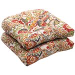 outdoor chair cushions amazon.com: pillow perfect indoor/outdoor multicolored modern floral wicker seat  cushions, 2-pack: home u0026 kitchen PUQANDH