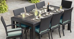 outdoor dining sets rst brands deco 9-piece composite patio dining set MPXOCZE