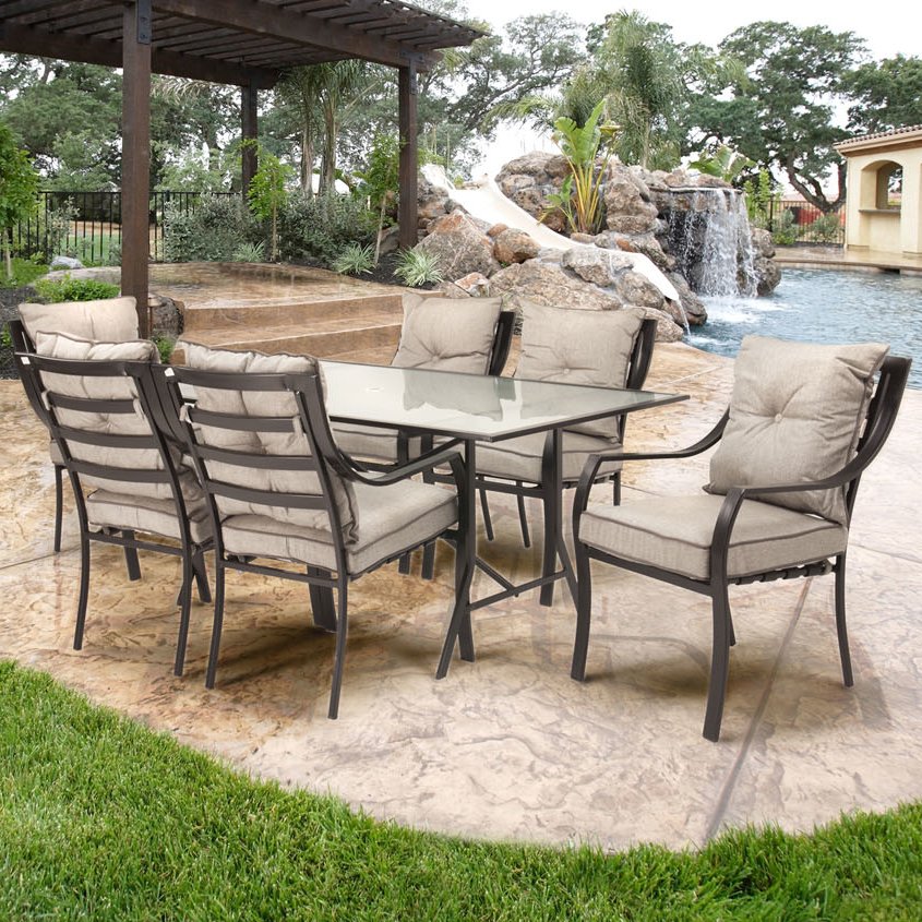outdoor dining sets sweetman 7 piece outdoor dining set with cushion CUWMFOI