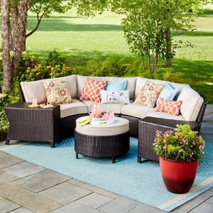 outdoor furniture harrison 7-piece wicker sectional patio seating set - threshold™ ZHYCXGY