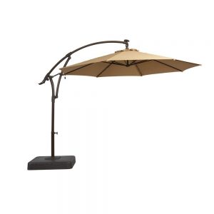 outdoor umbrella solar offset patio umbrella in cafe-yjaf052-cafe - the home depot GCLIBAJ