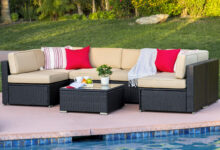 outdoor wicker furniture best choice products 7pc outdoor patio garden wicker furniture rattan sofa  set NTXTFER