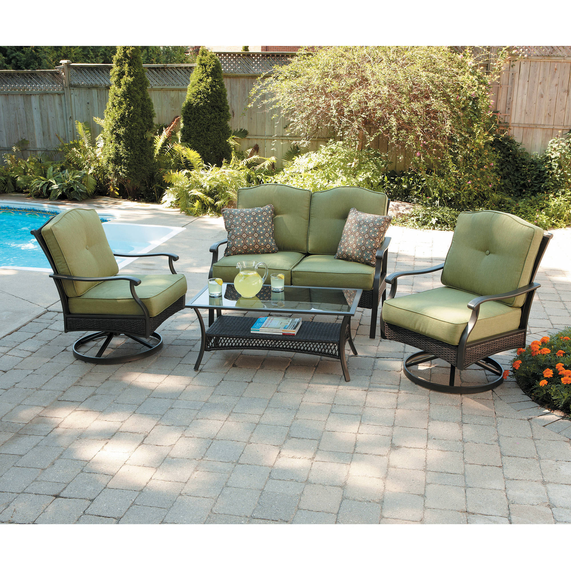 patio conversation sets better homes and gardens providence 4-piece patio conversation set SKEFGSO