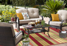 patio conversation sets grand harbor logandale 4 piece seating set in tan *limited availability* ACUHJOL