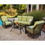patio conversation sets orleans 4-piece patio seating set with avocado cushions HVKEDVB