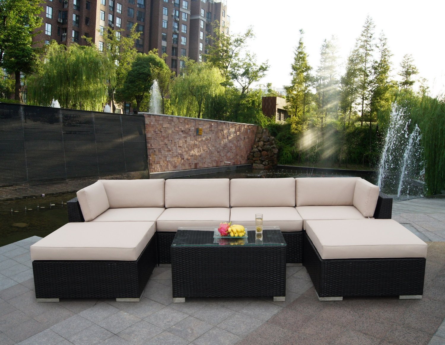 patio couch set outdoor wicker patio furniture plays a prominent role in  decorating the place. IDYFLUZ