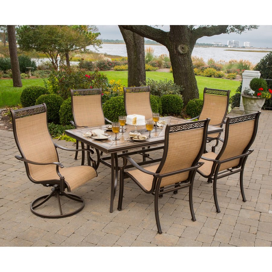 patio dining sets hanover outdoor furniture monaco bronze stone patio dining set PDFCIDD