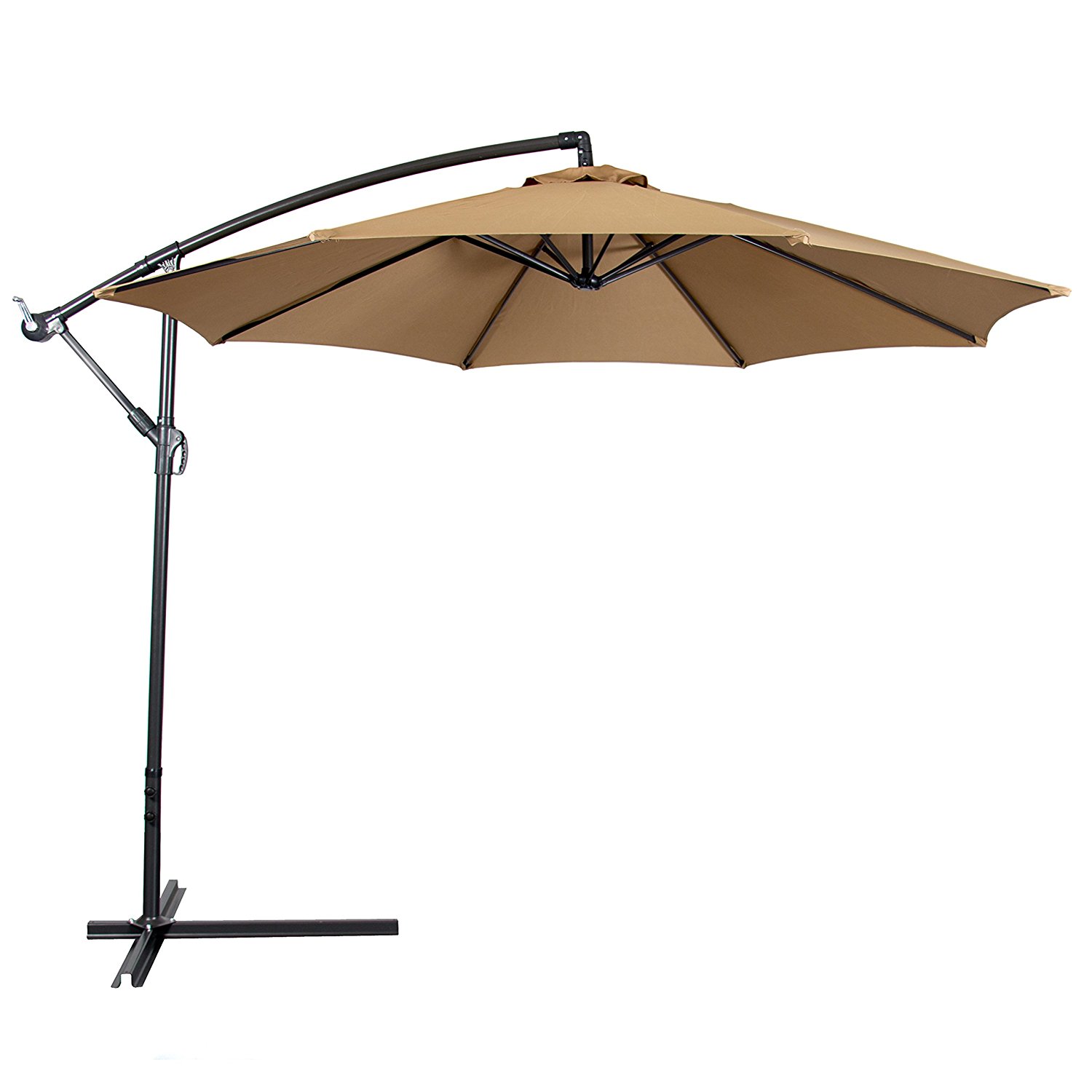 patio umbrellas amazon.com : best choice products offset 10u0027 hanging outdoor market new tan patio  umbrella, beige : JZNIMOD