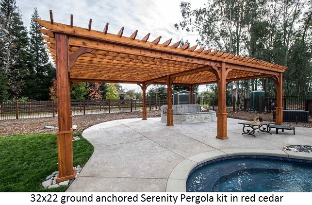 pergola kits ground-anchored-pergola-western-red-cedar-wood-32x22. JGUIANH