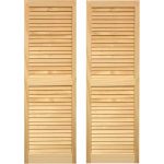 pinecroft 2-pack unfinished louvered wood exterior shutters HDXUFKT