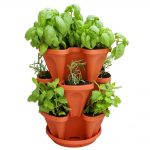 plant pots keybox 3pcs stackable garden planter herb flower pots indoor outdoor round  clover MHTPFKX