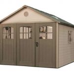 plastic sheds lifetime 11x18 storage shed garage w/ 9ft wide doors BNKRAGB
