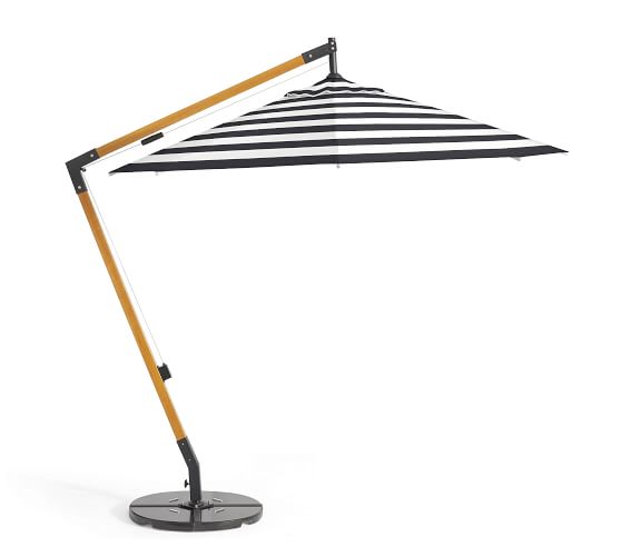 premium sunbrella® wooden cantilever umbrella - stripe NOIEHXW