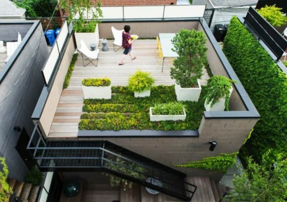 roof garden http://www.distrohome.com/wp-content/uploads/2014/07/rooftop-garden -idea-on-wooden-deck-590×416.jpg KCUBZBN