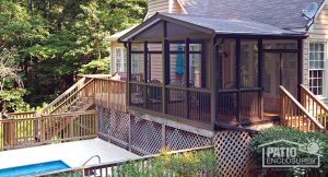 screened in porch bronze aluminum frame screen room with gable roof GNOQFTB