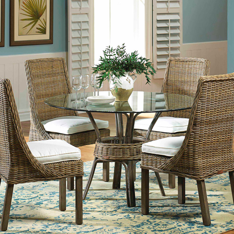 sunroom furniture panama jack exuma round glass casual dining table and chairs JWYODJG