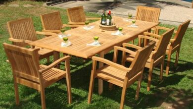teak furniture 9-piece-teak-dining-set BXVNINA
