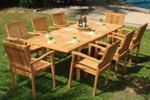 teak outdoor furniture 9-piece-teak-dining-set BHRVRIY
