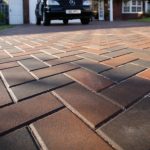 this smart contemporary driveway has been created using multi-colour brett  omega 60mmx200x100mm block paving OUEEMWY