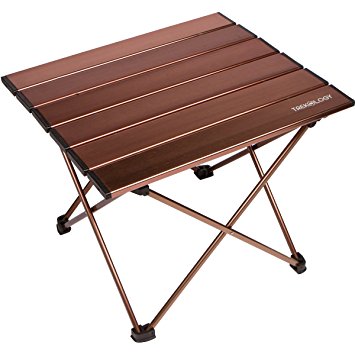 trekology portable camping table with aluminum table top, hard-topped  folding table in a GHSMOEA