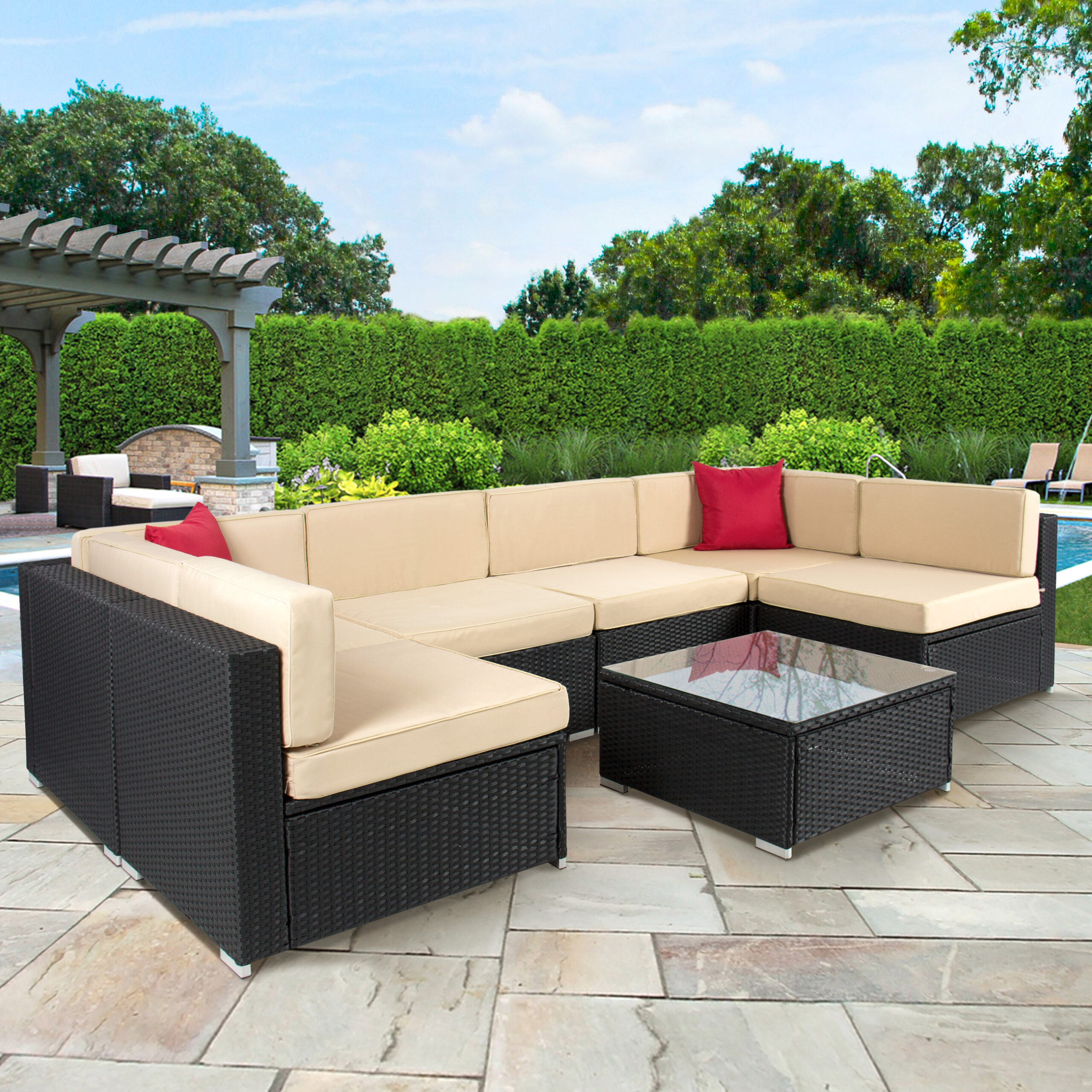Use rattan sofa sets to brighten your
  area