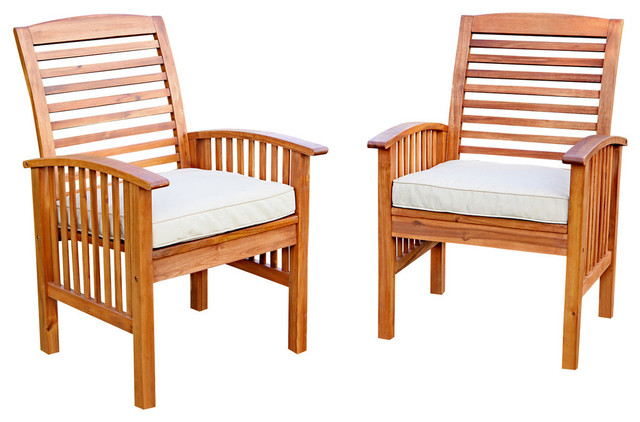 acacia patio chairs with cushions, set of 2 craftsman-outdoor-lounge-chairs HFKORUG