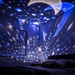 amazon.com: lizber baby night light moon star projector 360 degree rotation  - YKUVTMO