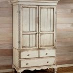 amazon.com: wilshire traditional armoire w drawers u0026 antique white finish:  kitchen u0026 YIIYDLK