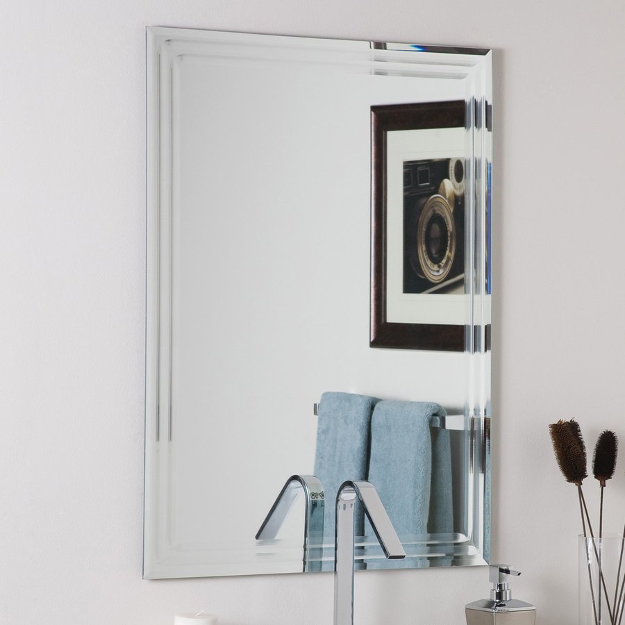 bathroom mirrors decor wonderland 23.6-in x 31.5-in rectangular frameless bathroom mirror POWWQQK