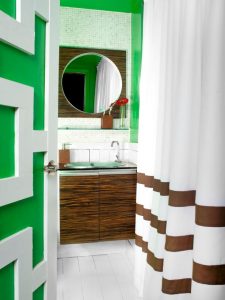 bathroom paint ideas kelly green bathroom with contemporary wood vanity PHYWUHM