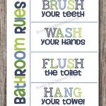 bathroom wall art wash your hands brush your teeth hang your towel flush IAVBHYQ