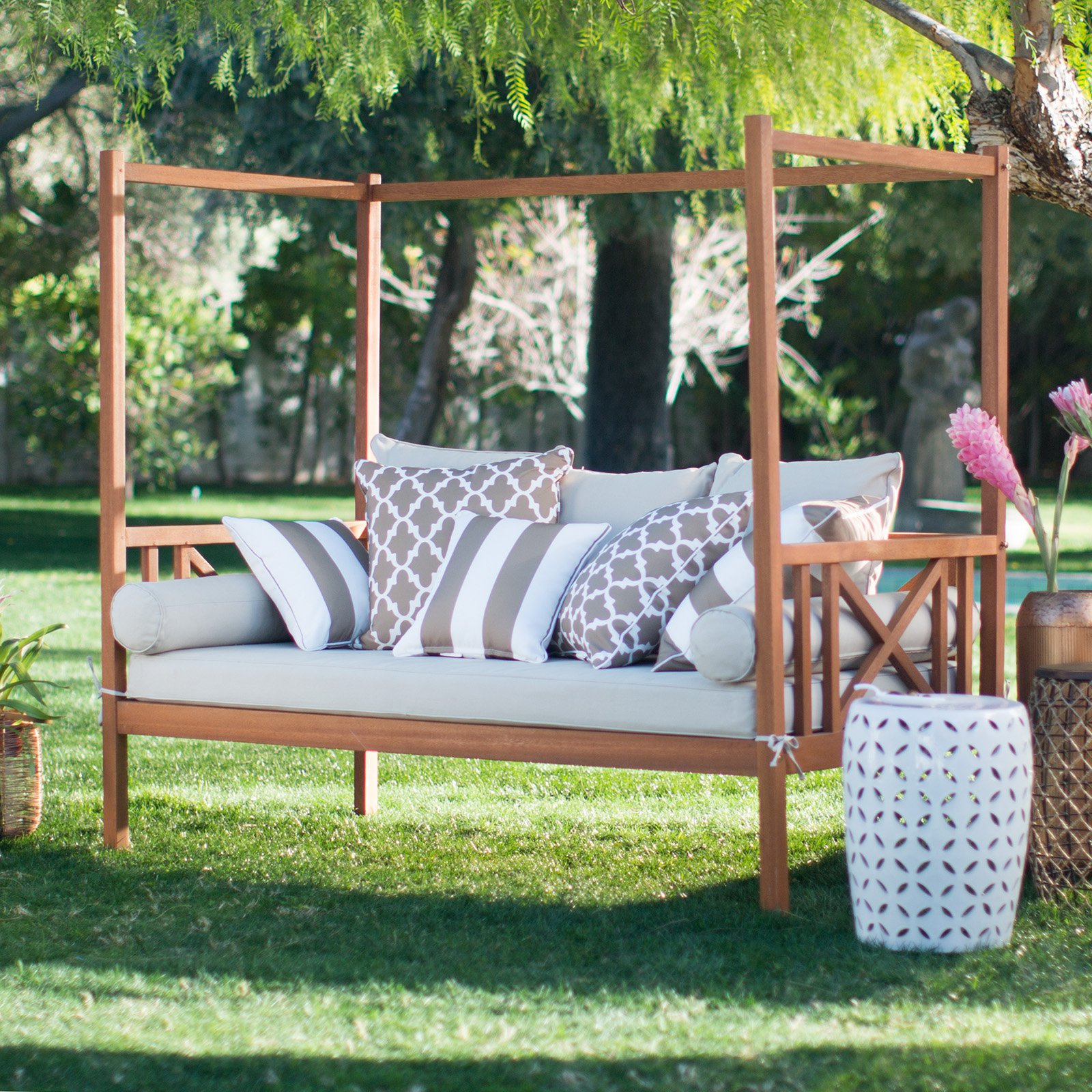 belham living brighton outdoor daybed and ottoman - natural - outdoor  daybeds QPJRAVE