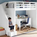 bunk beds with desk catalina stair loft bed, cocoa ODWHDBZ