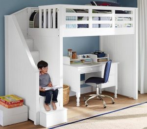 bunk beds with desk catalina stair loft bed, cocoa ODWHDBZ