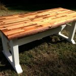 butcher block table top and trestle frame JDDRZAB