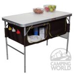 camping table folding camp table with storage bins - westfield outdoor inc ta-519 - VVEDQRB