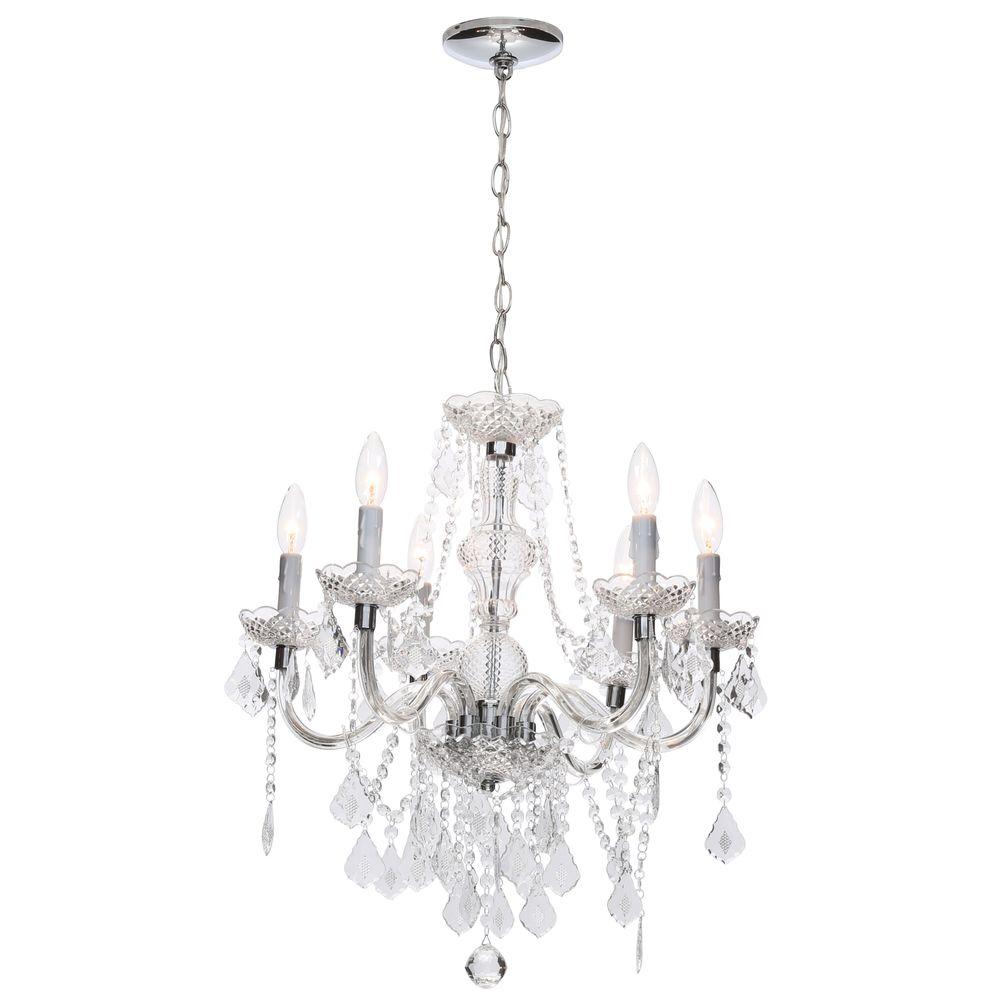 chandeliers maria theresa 6-light chrome chandelier JMRDEZG