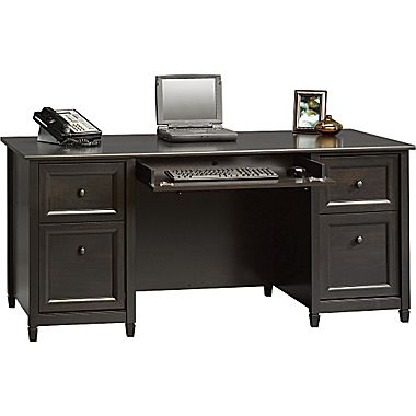 computer desk sauder® edgewater collection executive desk, estate black JDLMXZS