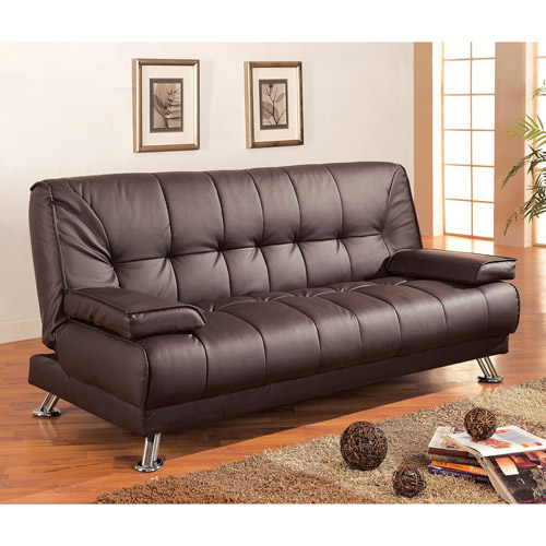 convertible sofa braxton leatherette sofa bed, brown UEZGNWR