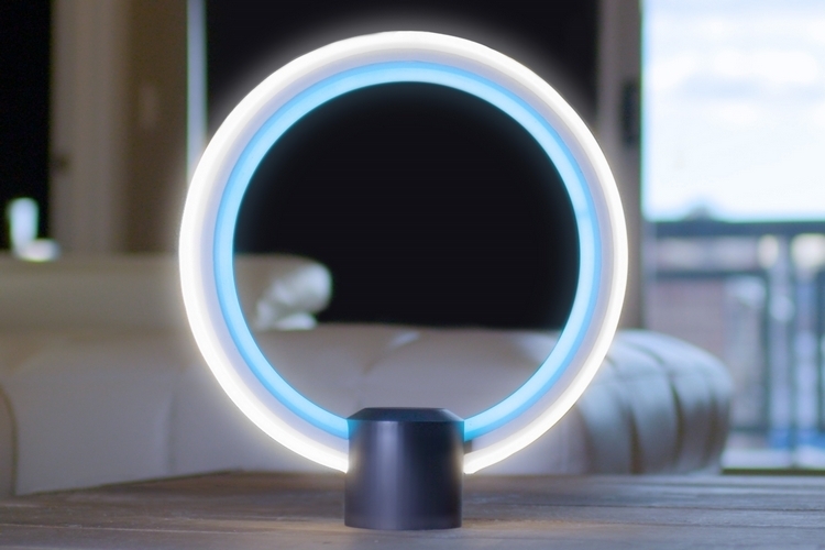 cool lamps this circular table lamp comes with amazonu0027s alexa onboard BSIOCLN