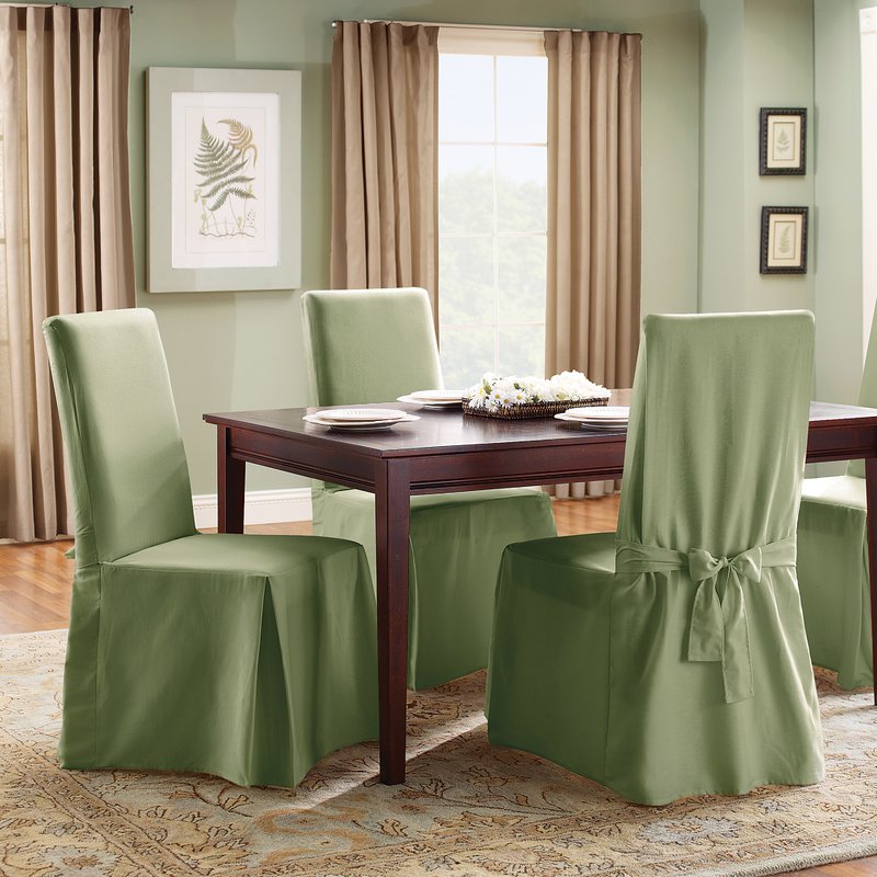 dining room chair covers cotton duck full length dining room chair slipcover SDSVCTH